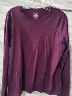 L.L. Bean Long Sleeve Crewneck Tee in Plum